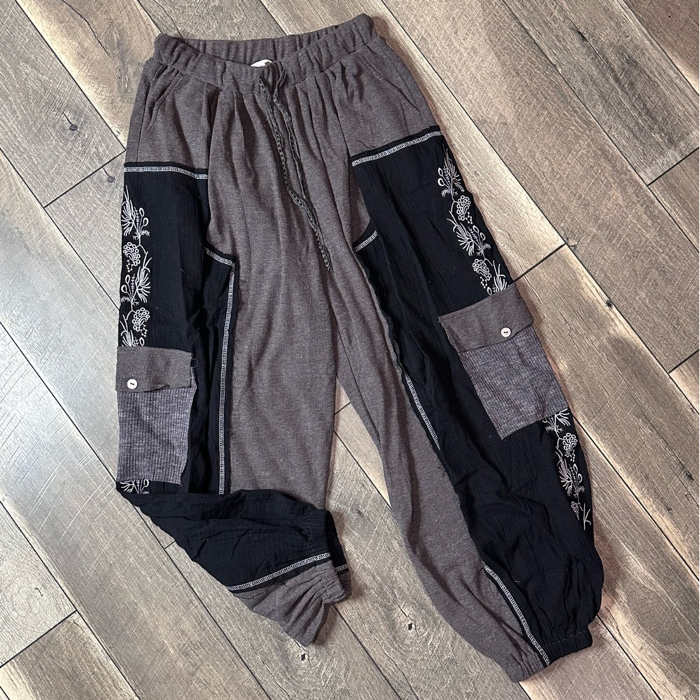 Everyday Chic Patchwork Barrel Sweatpants - image 1